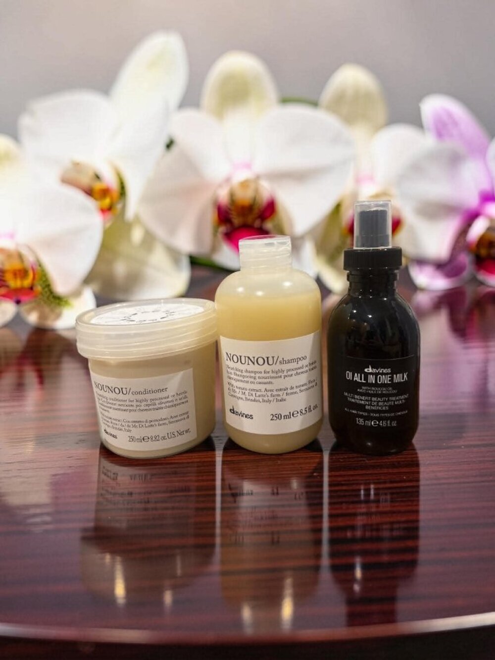 Davines Nounou Permed Bleached Shampoo Conditioner Oi All In One Milk